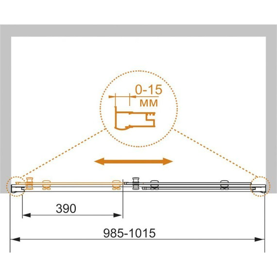 Душевая дверь Cezares 100 см PRATICO-BF-1-100-P-Cr, хром/матовое - фото 4