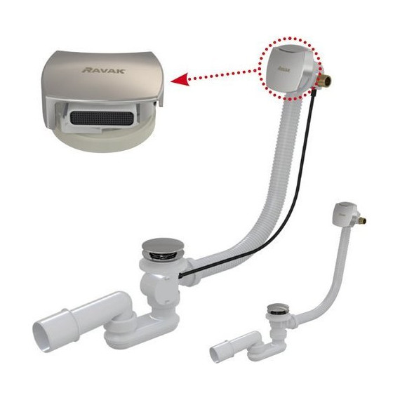 Сифон для ванны Ravak X01440 металл - фото, картинка 2 Сифон для ванны Ravak X01440 металл - фото 2