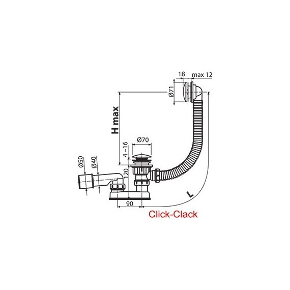 Сифон для ванны Ravak X01377 металл - фото, картинка 2 Сифон для ванны Ravak X01377 металл - фото 2