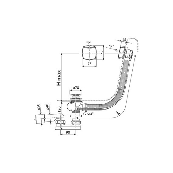 Сифон для ванны Ravak X01507 металл - фото 2