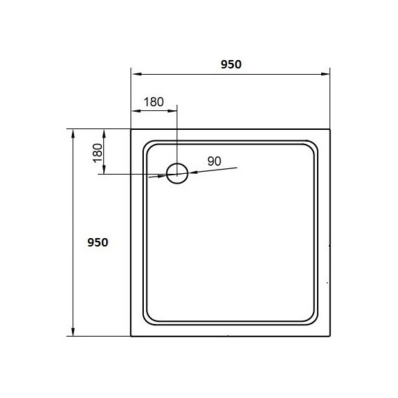 Акриловый поддон Cezares TRAY-A-A-95-15-W 95х95 см - фото, картинка 2 Акриловый поддон Cezares TRAY-A-A-95-15-W 95х95 см - фото 2