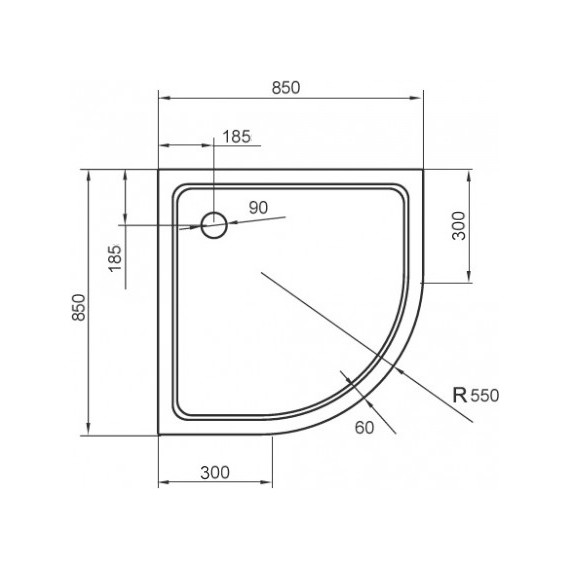 Акриловый поддон Cezares TRAY-A-R-85-550-15-W 85х85 см - фото, картинка 2 Акриловый поддон Cezares TRAY-A-R-85-550-15-W 85х85 см - фото 2