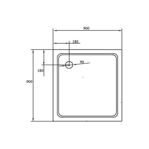 Акриловый поддон Cezares TRAY-A-A-90-15-W0 90х90 см - фото, картинка 2 Акриловый поддон Cezares TRAY-A-A-90-15-W0 90х90 см - фото 2