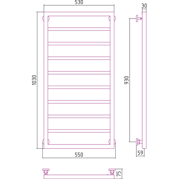 Полотенцесушитель водяной Сунержа Канцлер П8 1000x500 мм 00-0254-1050 - фото, картинка 8 Полотенцесушитель водяной Сунержа Канцлер П8 1000x500 мм 00-0254-1050 - фото 8