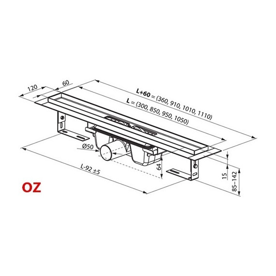 Трап Ravak 10° 850 X01576, Цвет производителя: нержавеющая сталь/глянец, Размер трапа: 850 - фото 4