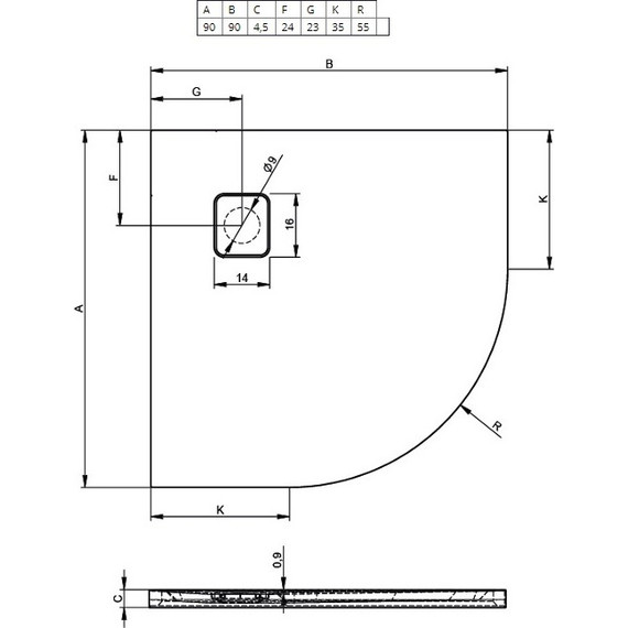 Акриловый поддон Riho Basel 451 90х90 см D005047005 - фото 2