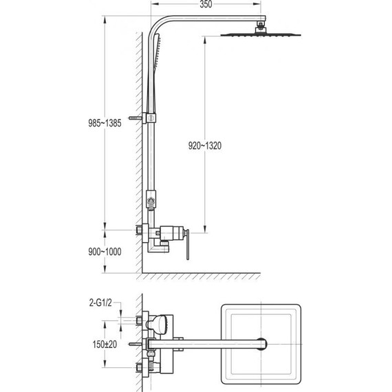 Душевая стойка Cezares CITY-F-CD-01 - фото 2