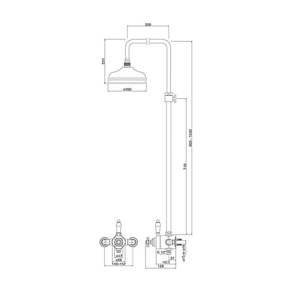 Душевая стойка с термостатом Cezares Elite CA 01 Bi - фото 2