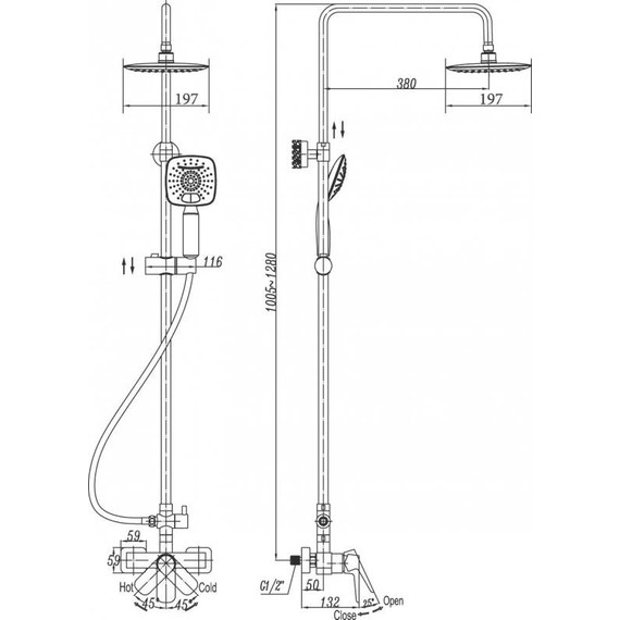 Душевая стойка Cezares Giubileo CD 03/24, Цвет производителя: золото - фото 2