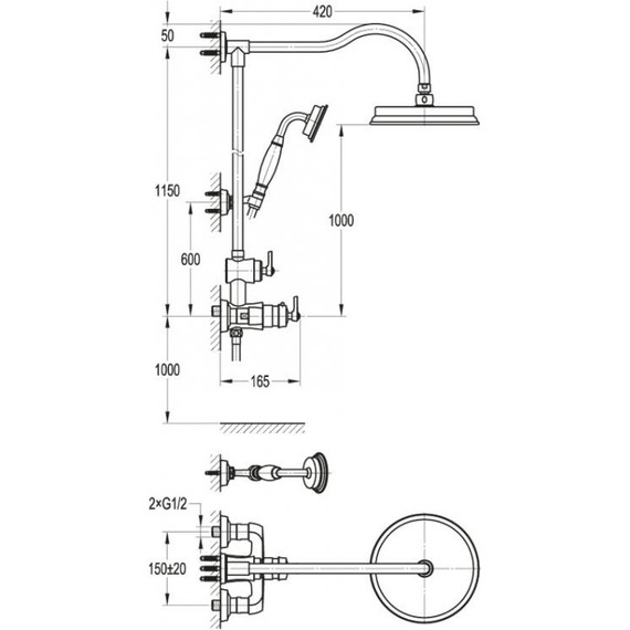 Душевая стойка Cezares Liberty CD 01 - фото 2