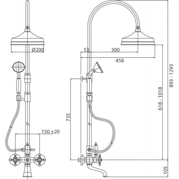 Душевая стойка Cezares Lord CVD 03/24, Цвет производителя: золото - фото 2