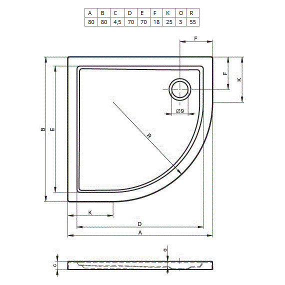 Акриловый поддон Riho Zurich 278 80х80 см D001021005 - фото 2