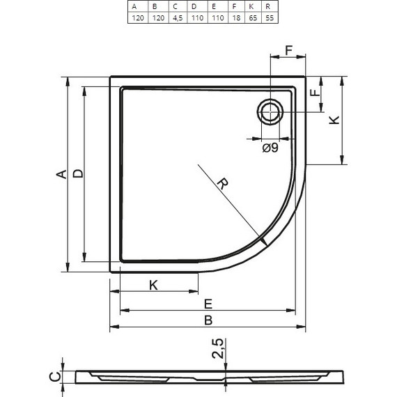 Акриловый поддон Riho Zurich 288 120х120 см D001024005 - фото 2