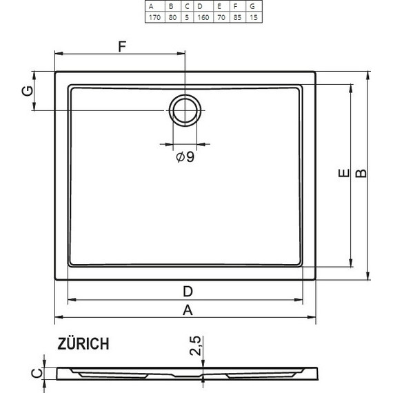Акриловый поддон Riho Zurich 246 170х80 см D001018005 - фото, картинка 2 Акриловый поддон Riho Zurich 246 170х80 см D001018005 - фото 2