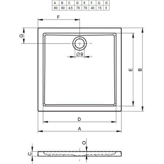 Акриловый поддон Riho Zurich 248 80х80 см D001006005 - фото 2