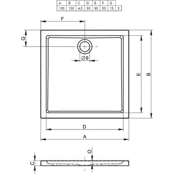 Акриловый поддон Riho Zurich 260 100х100 см D001012005 - фото 2