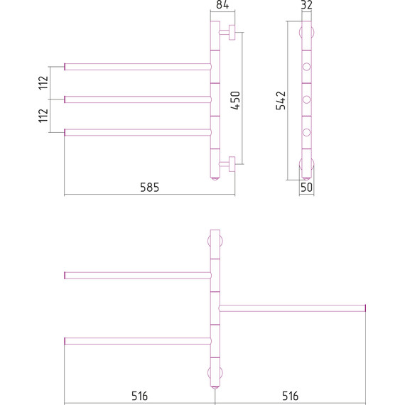 Полотенцесушитель электрический Сунержа Триада П3 540x585 мм 00-0822-0540 - фото 8