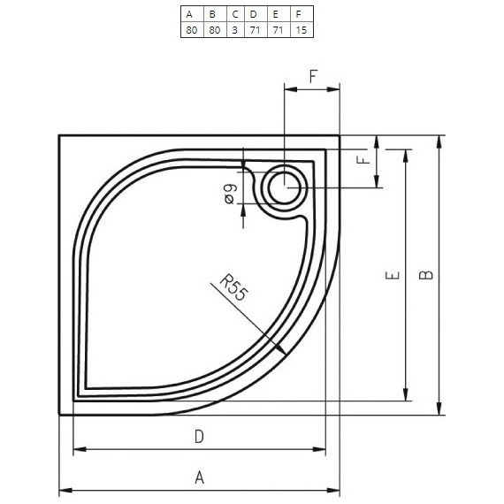 Мраморный поддон Riho Kolping DB10 80х80 см D004001005 - фото 2