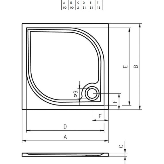 Мраморный поддон Riho Kolping DB21 90х90 см D004005005 - фото 2