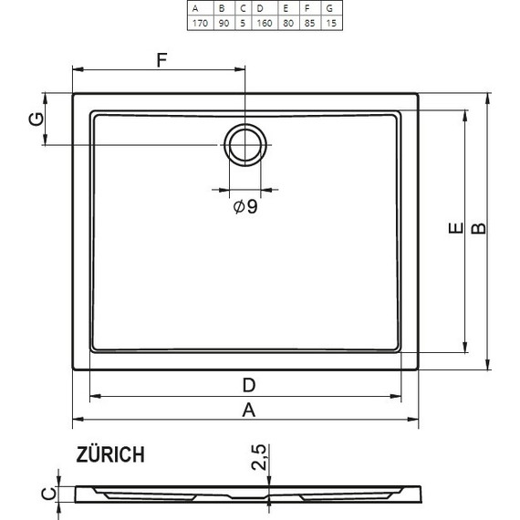 Акриловый поддон Riho Zurich 266 170х90 см D001003005 - фото 2