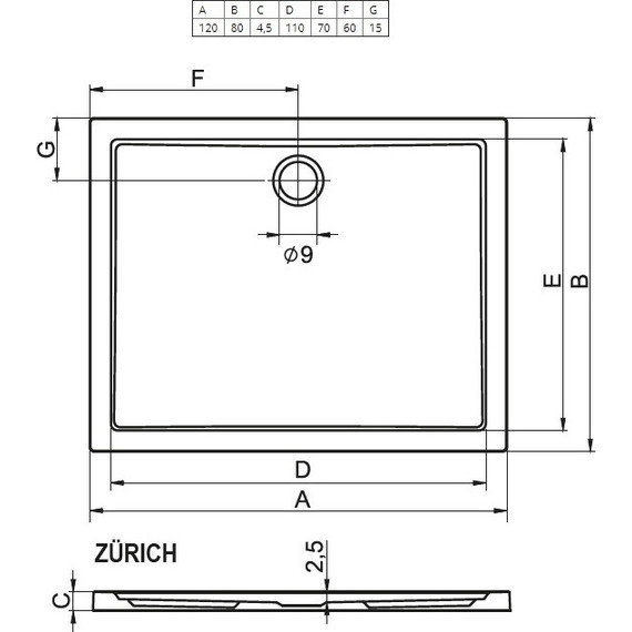 Акриловый поддон Riho Zurich 274 120х80 см D001015005 - фото 2