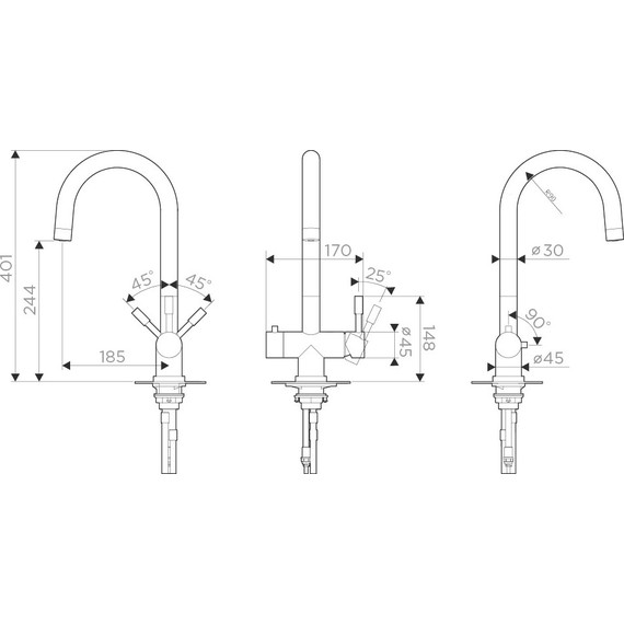 Смеситель для кухни Omoikiri Akita 4994086, сталь - фото 13