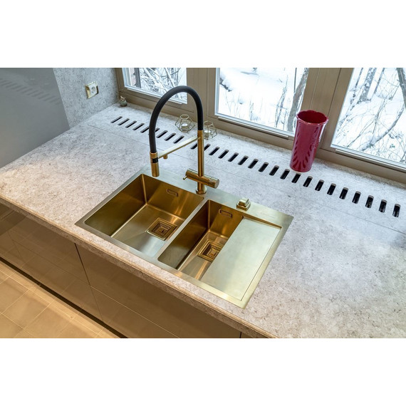 Смеситель для кухни Omoikiri Kanto-PVD-LG 4994014, светлое золото/черный - фото 12