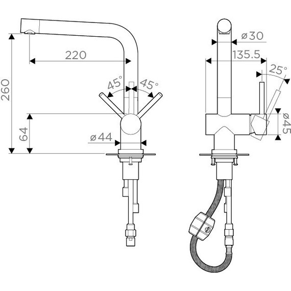 Смеситель для кухни Omoikiri Koriyama-S 4991006, сталь - фото 5