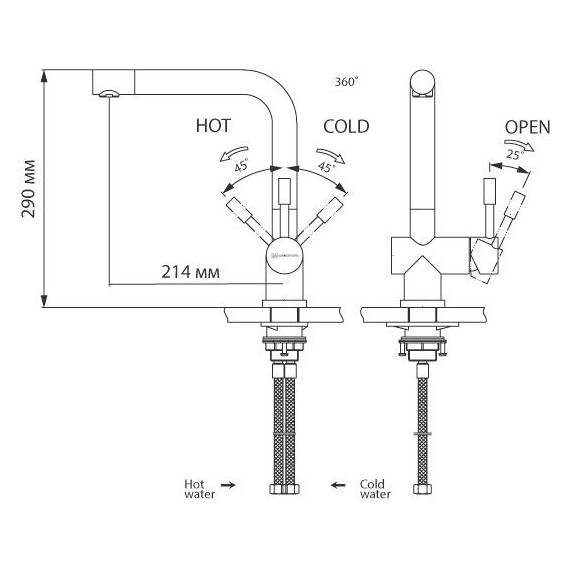 Смеситель для кухни Omoikiri Koriyama 4991005, сталь - фото 5