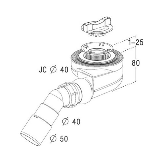 Сифон для душевого поддона Radaway 5SL1 - фото, картинка 2 Сифон для душевого поддона Radaway 5SL1 - фото 2