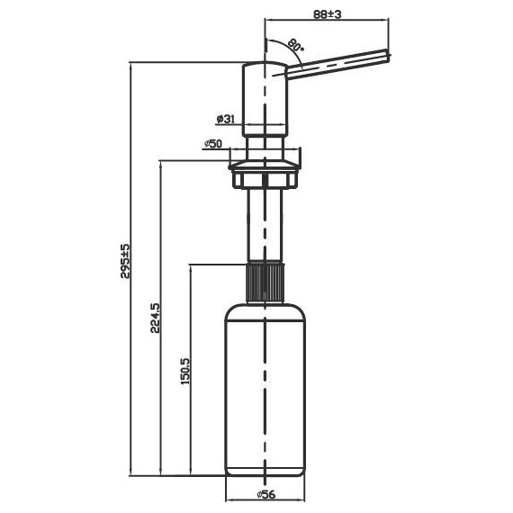 Дозатор для моющего средства OM-02-C 4995004, хром - фото 4