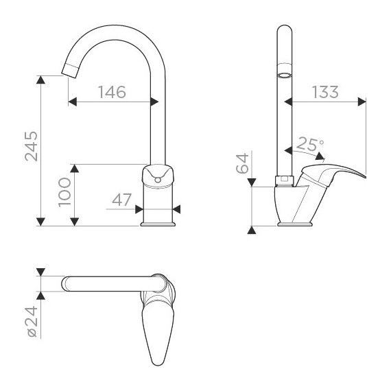 Смеситель для кухни Omoikiri Umi 4994116, хром - фото 7