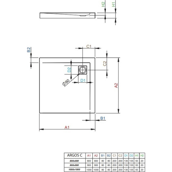 Поддон акриловый Radaway Argos C800 80х80 см 4AC88-01 - фото 2