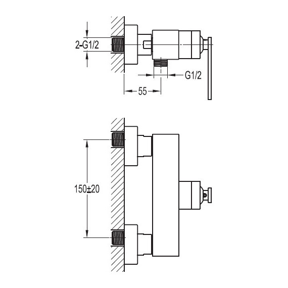 Смеситель для душа Cezares CITY-F-D-01 - фото 2