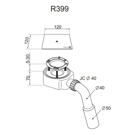 Сифон для душевого поддона Radaway R399 - фото, картинка 2 Сифон для душевого поддона Radaway R399 - фото 2