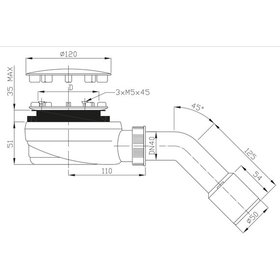 Сифон для душевого поддона Radaway R510 - фото, картинка 2 Сифон для душевого поддона Radaway R510 - фото 2