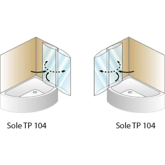 Шторка для ванны Kolpa-San Sole TP 104 см, хром/прозрачное - фото, картинка 3 Шторка для ванны Kolpa-San Sole TP 104 см, хром/прозрачное - фото 3