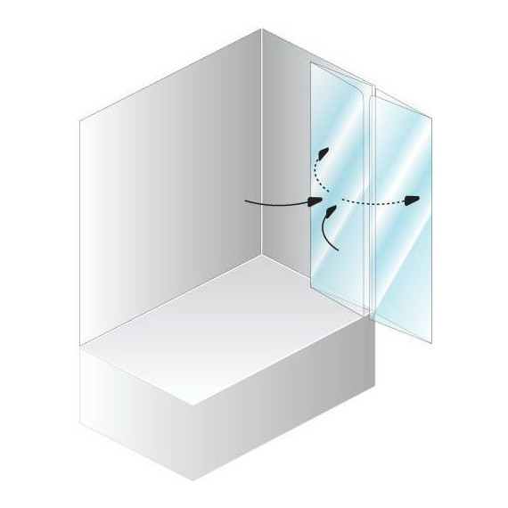 Шторка для ванны Kolpa-San Sole TP 112 см, хром/прозрачное - фото 3