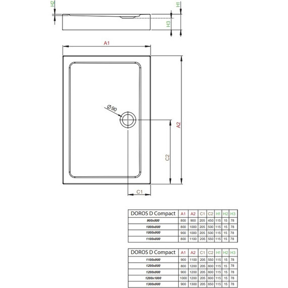 Поддон акриловый Radaway Doros D Compact 90х80 см SDRD9080-05 - фото 2