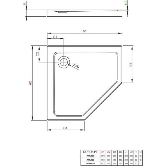Поддон акриловый Radaway Doros Plus PT 90х90 см SDRPTP9090-01 - фото 2