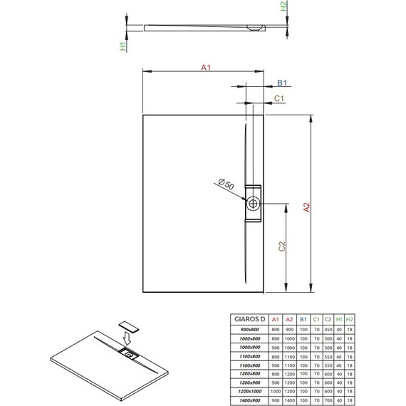 Поддон мраморный Radaway Giaros D 110х90 см MKGD1190-03 - фото, картинка 2 Поддон мраморный Radaway Giaros D 110х90 см MKGD1190-03 - фото 2