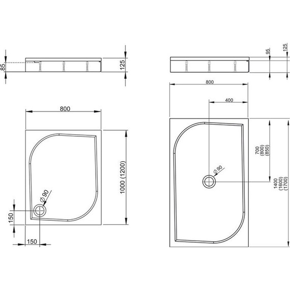 Поддон мраморный Radaway Paros D1200 120х80 см MBD8012-03-1 - фото, картинка 2 Поддон мраморный Radaway Paros D1200 120х80 см MBD8012-03-1 - фото 2
