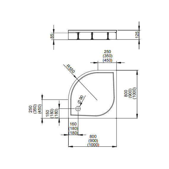 Поддон мраморный Radaway Paros A900 90х90 см MBA9090-03-1 - фото 2