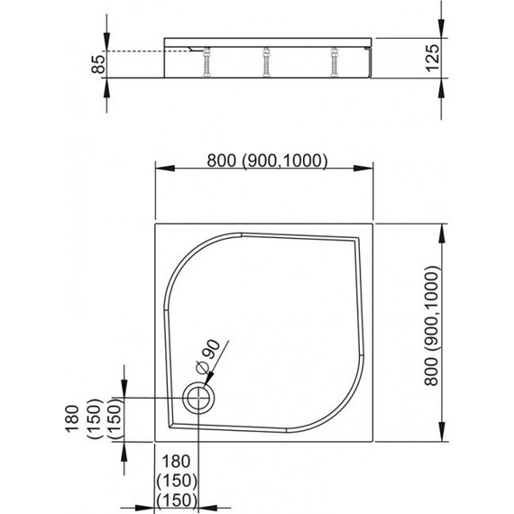 Поддон мраморный Radaway Paros C1000 100х100 см MBC1010-03-1 - фото 2