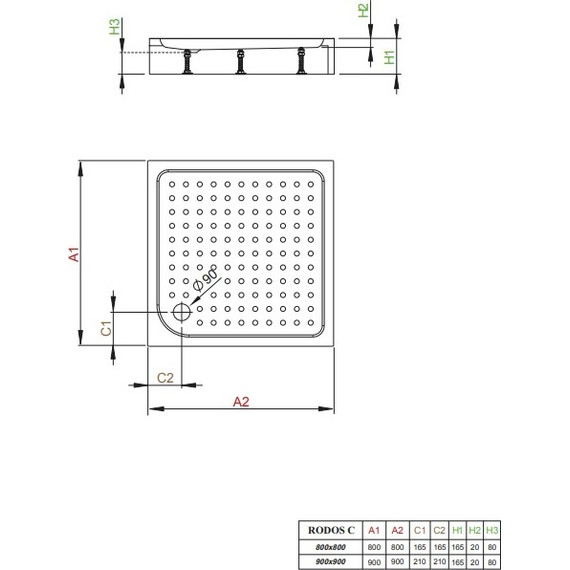 Поддон акриловый Radaway Rodos С900 Compact 90х90 см 4K99155-04 - фото 2