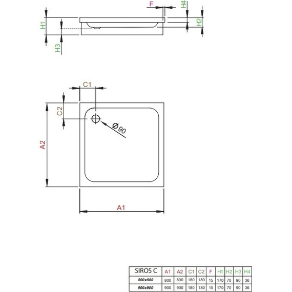 Поддон акриловый Radaway Siros C800 80х80 см SBC8817-1 - фото 2