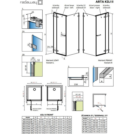 Душевое ограждение Radaway Arta KDJ II + S1 120х120 см L/R, хром/прозрачное - фото 3