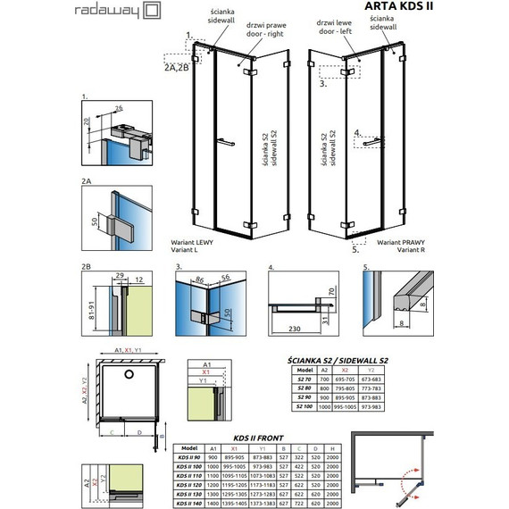 Душевое ограждение Radaway Arta KDS II + S2 120х80 см L/R, хром/прозрачное - фото 3