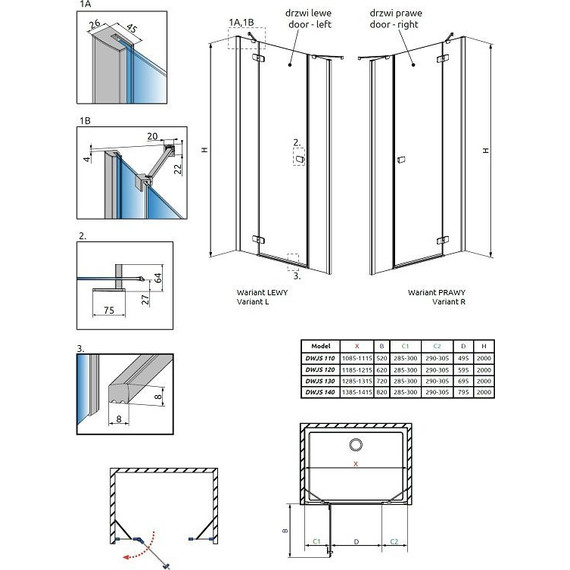 Душевая дверь Radaway Fuenta New DWJS 120 см L/R, хром/прозрачное - фото 2