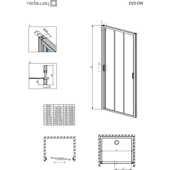 Душевая дверь Radaway Evo DW 80 см хром/прозрачное - фото 3